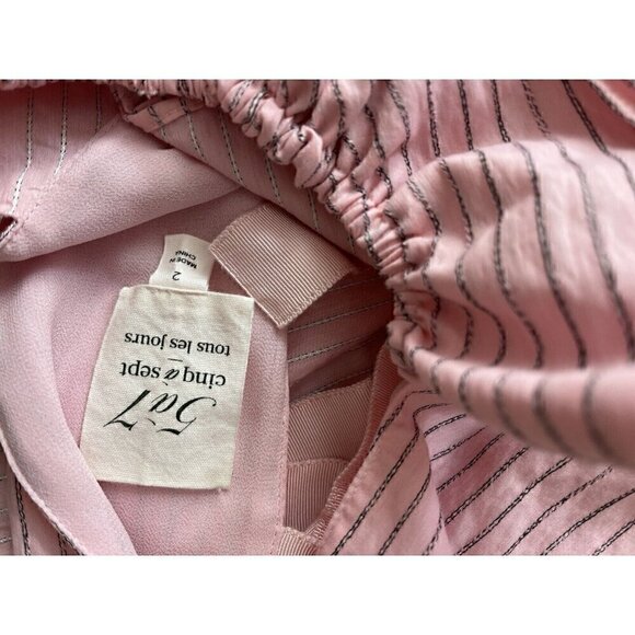 Cinq a Sept Pink Stripe Sofia Ruffle Midi Dress 2 0921 - Picture 8 of 8